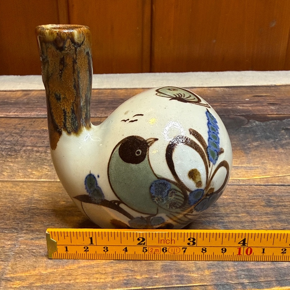 Vtg Signed Ken Edwards Pottery KE Mexico Bird Pouring Vessel Sake TokkuriCreamer - Picture 9 of 9